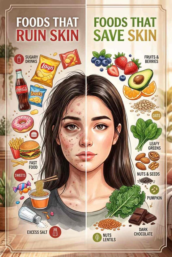 Foods That Ruin Your Skin vs Foods That Save It | Clear Skin Diet Guide